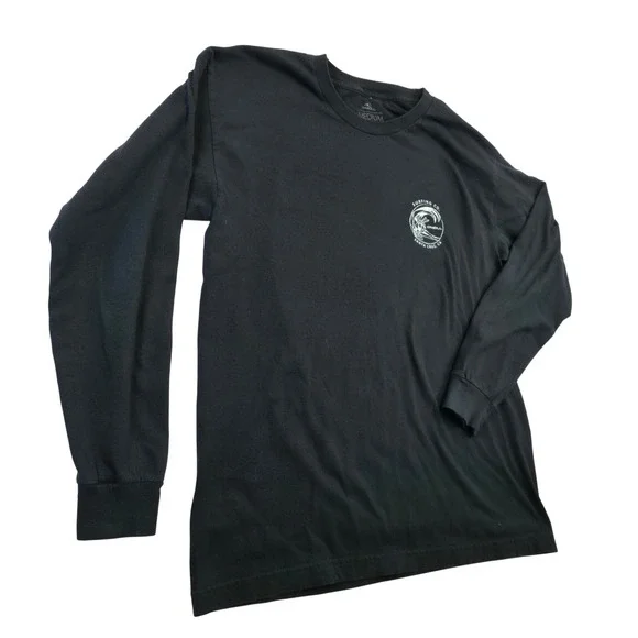 O'Neill Mens Medium Black Long Sleeve Surf Co Santa Cruz Graphic Rainbow Logo - Picture 4 of 10